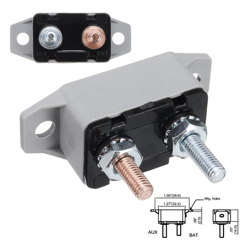 MI BREAKER 40A 12V 2T W/RESET 
