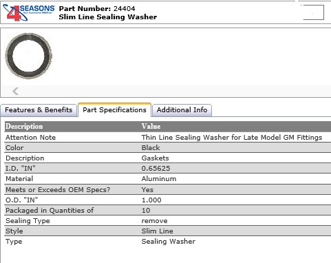 OR SEAL WASHER GM #12 BQ