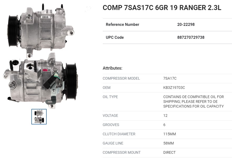 COFO RANGER 19-21 2.3L =CO-11691C