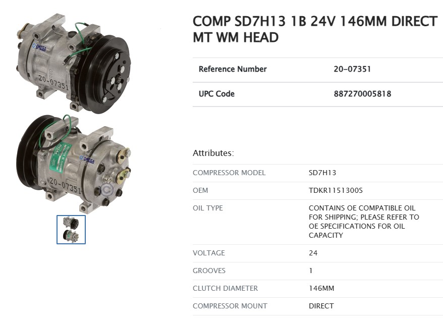 COUN SD7H13 146MM 24V SANDEN