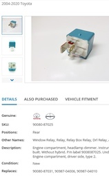 [RY-90080-87025] RYTO COROLLA 03-06 MTR BW =