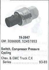 [SW-2647C] SWCH C 89-93 SW PRES REDONDO=