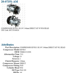 [CO-20-07351-AM] COUN SD7H13 146MM 24V